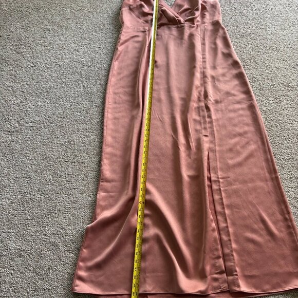 BHLDN Blush Pink Gown | Size 16W | Deep V-Neck + High Slit ๐ - Picture 4 of 11